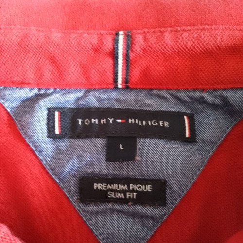 Tommy Hilfiger men's polo shirt L like new, red