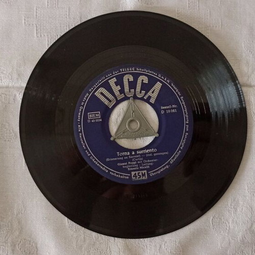Gianni Poggi 45 RPM record used, Decca Germany
