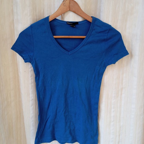 Mango Blue V-Neck Shirt like new, size M