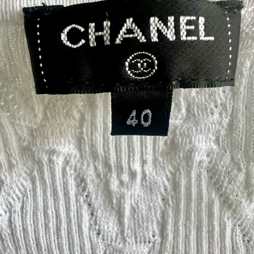 Chanel Classic CC Logo White Knit Tank Top like new, size 40