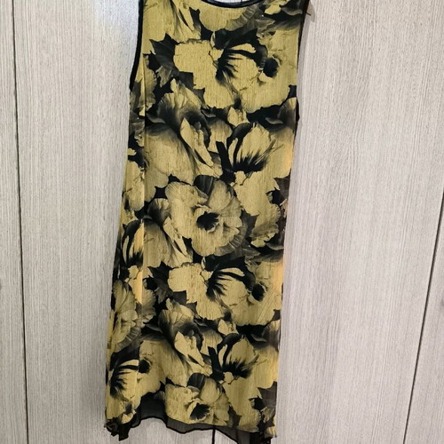 Summer dress airy like new, black and yellow, size L
