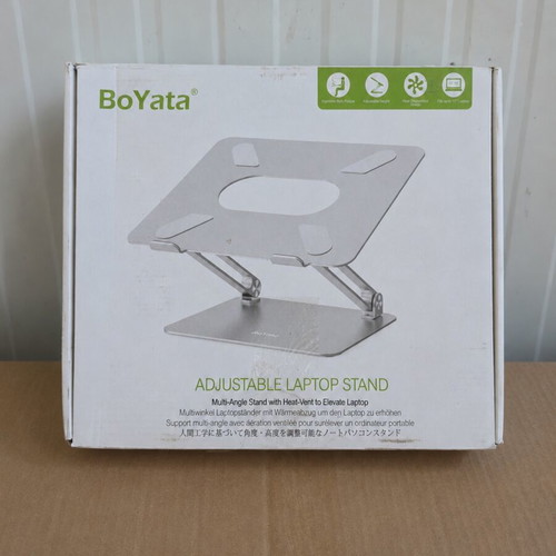 BoYata Adjustable Aluminum Laptop Stand 11"–17", Open Box