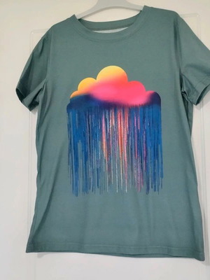 Emery Rose t-shirt size S, new, grey-green colorful