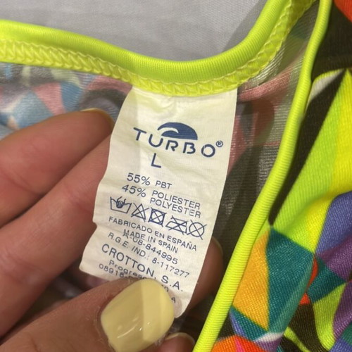 Turbo one-piece swimsuit like new, size L, multicolor
