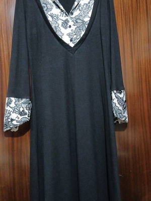 Unique women's dress with lace print design, size 2
