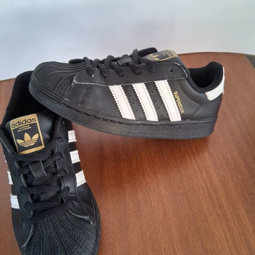 Adidas Superstar sneakers size 33.5 used, black and white