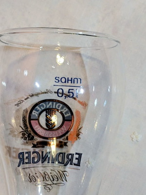 Erdinger Weissbier beer glass set of 6, 0.5L Sahm
