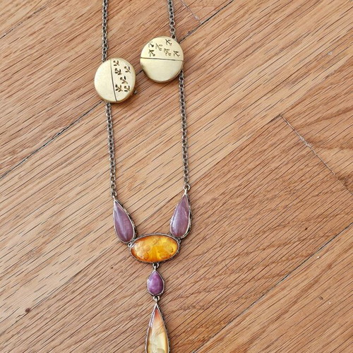 Vintage necklace and earrings used, branded Duri and Monet