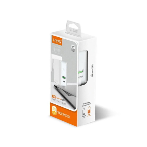 LDNIO A4403C fast charge charger with 1xUSB, 1xType-C and Micro USB cable new