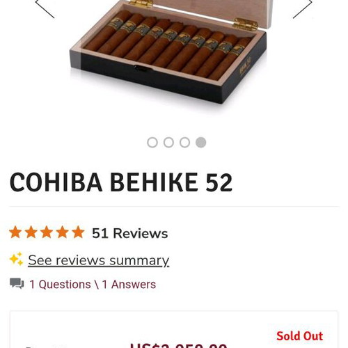 Cohiba Behike BHK52 cigar box new with velvet case