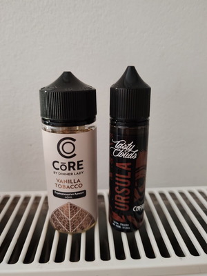 Dinner Lady Core Vanilla Tobacco and Ursula Coffee vape liquids like new