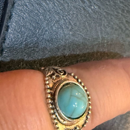 Vintage ring with stone like new, turquoise and silver