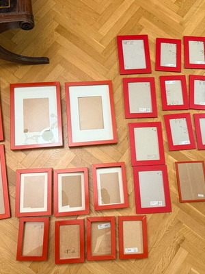 Wall frame set used, 30 pieces, red shades