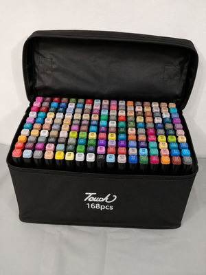 Touch Hero 168 Colours Twin Markers Set with Carry Case