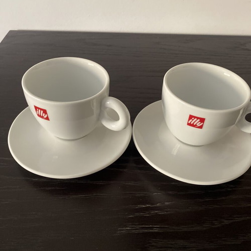 Illy cup and saucer set unused, 2 sets