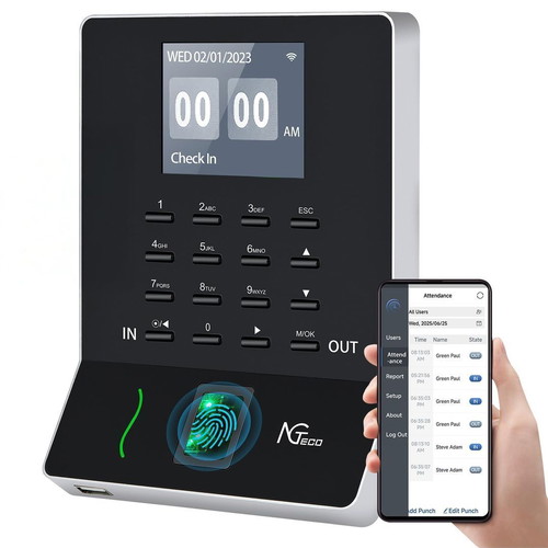 NGTeco Time Clock W2 Fingerprint Attendance Terminal new
