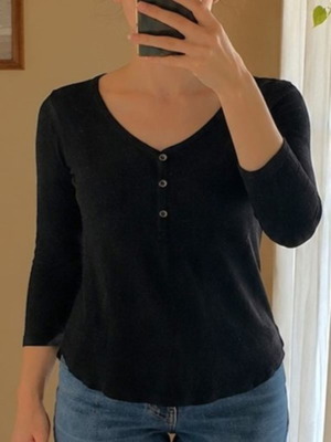 Timeout black ribbed blouse with glitter, size S, like new