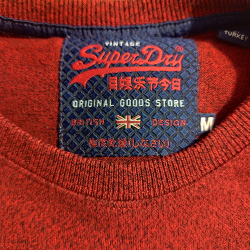 Superdry men's T-shirt medium red like new