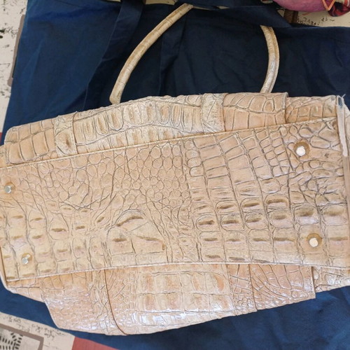 Ripani women's bag used, leather croco beige shoulder