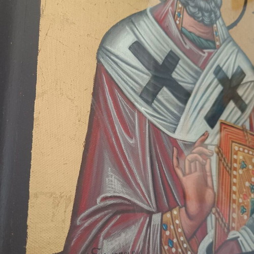 Saint Nicholas Icon used in wooden frame