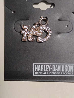 Harley Davidson silver and rhinestone pendant new