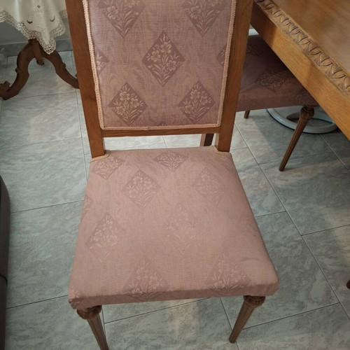 Dining set with 6 chairs and buffet with mirror, like new