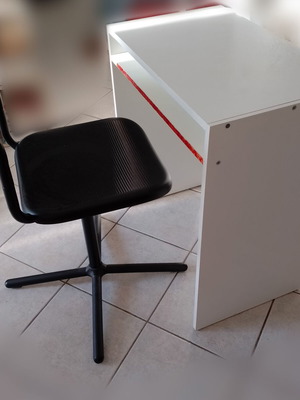 Children's desk used 65x40x75cm with black chair