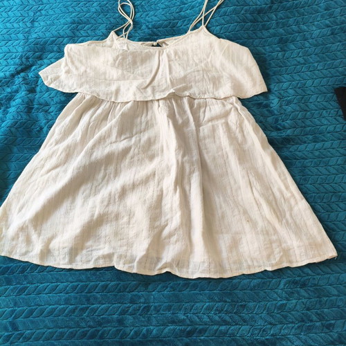 Pink Woman white summer dress used, size XL