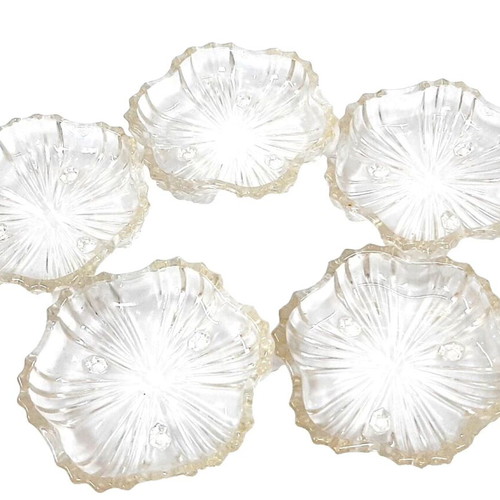 Vintage pressed glass dessert bowls set of 5 like new
