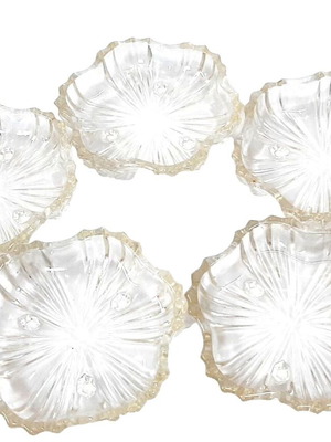 Vintage pressed glass dessert bowls set of 5 like new