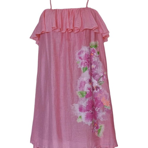 Pierre Cardin pink summer dress new, silk blend, size EU44