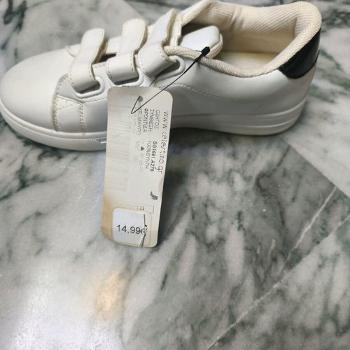 White sneakers new with velcro closure