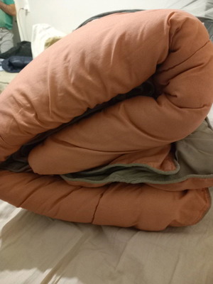 Microfiber quilt 160x240 cm, reversible brown and terracotta