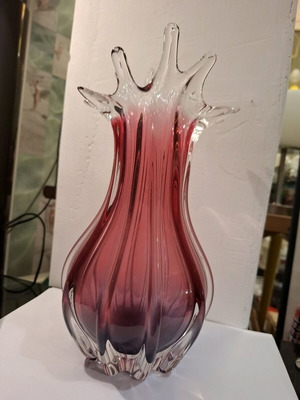 Vintage Bohemian Art Glass βάζο σχεδιασμένο από Josef Hospodka σαν καινούργιο, 30cm