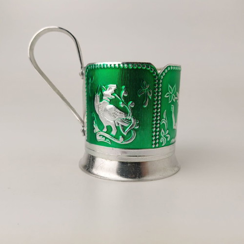 Set of 5 used USSR aluminum podstakanniki