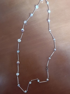 Long necklace with prism beads and gold-tone clasp like new