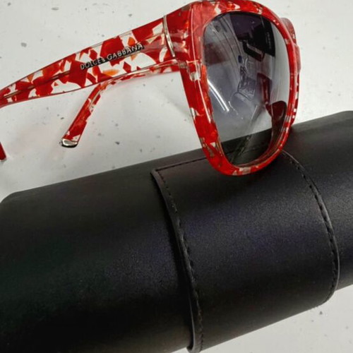 Dolce & Gabbana DG4111 sunglasses, red and white patterned frame