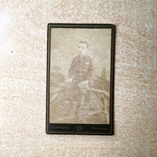 Carte de Visite photograph by G. Damianis used, vintage Syros