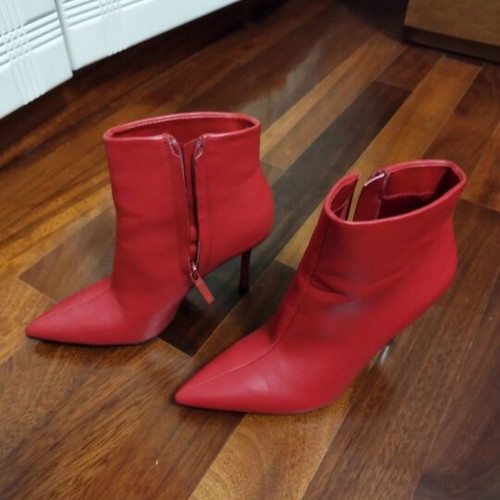 Zara red ankle boots 10cm heel, new