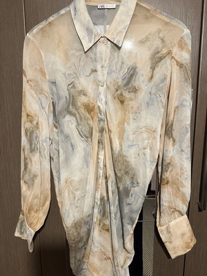 Zara lingerie asymmetrical shirt like new, earth tones, size M