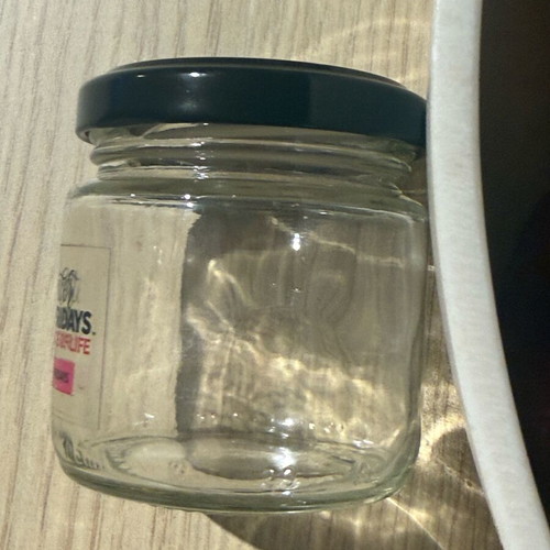 Small glass jar like new, airtight closing