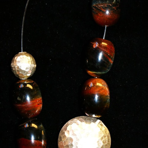 Begleri with genuine Tiger's Eye mineral and solid 925 silver, handmade, INDICO JEWELLS