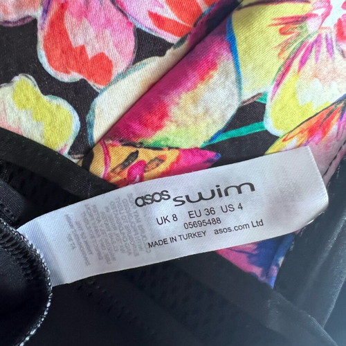 ASOS swimwear bikini top colorful floral new, Small 36