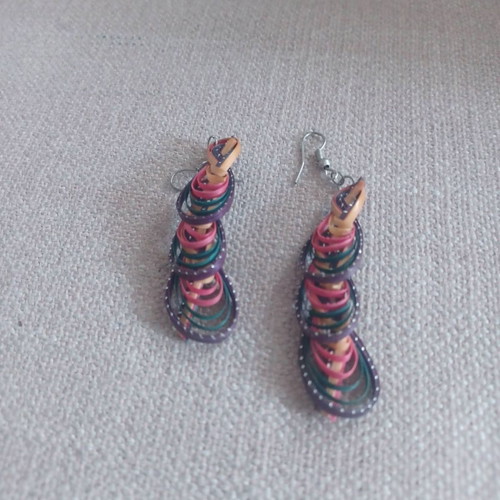 Handmade earrings new in purple shade