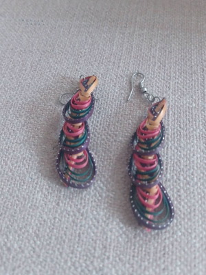 Handmade earrings new in purple shade