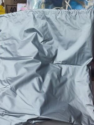Silver drawstring bag