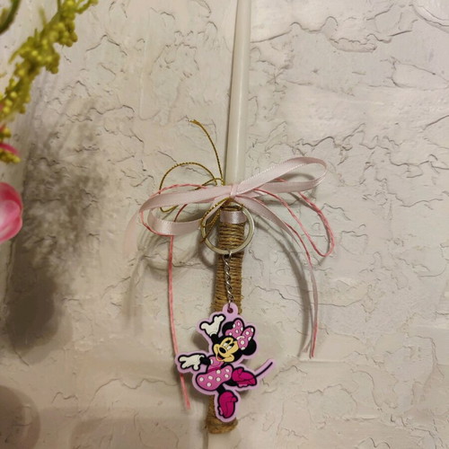 Minnie Mouse Candle 37cm new with keychain