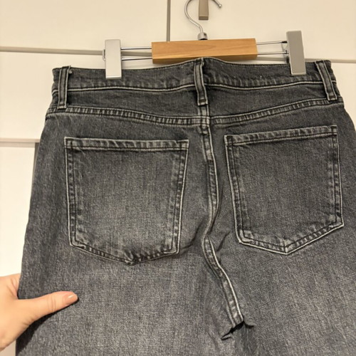 Mango Gisele gray high-waist straight mom jeans, size 38