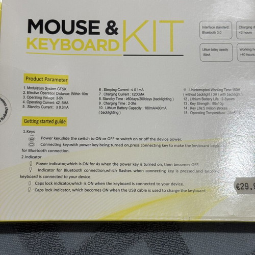 Keyboard and mouse set English BT like new
