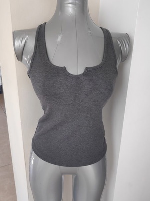 Sleeveless top with cutout new, gray, size S